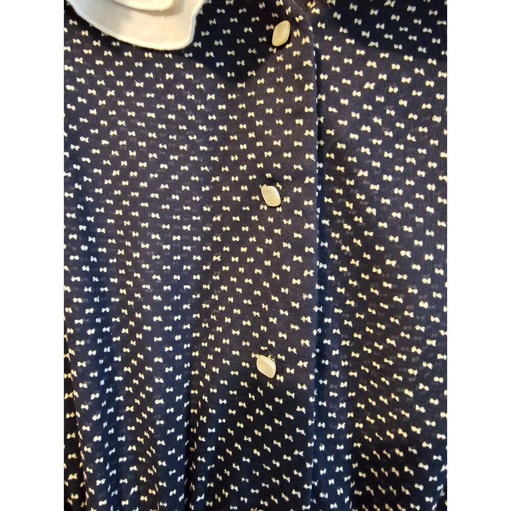 Vintage JCPenney Fashions blue very sheer modest collared dress, rockabilly - Picture 3 of 5